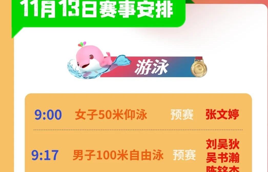 全運(yùn)日歷 丨11月13日福建健兒賽程表來了