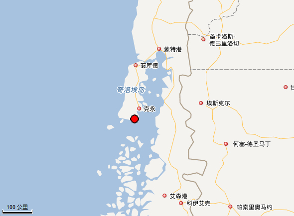 智利克永港西南海域發生7.7級地震或引發海嘯