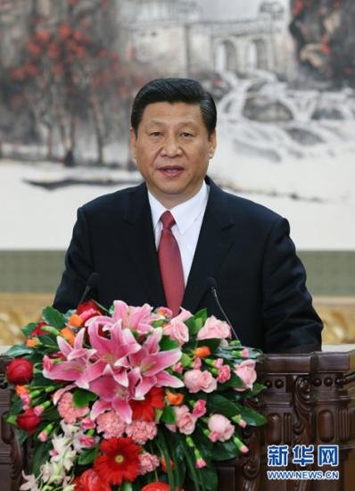 11月15日，新一屆中央政治局常委同中外記者見面。中共中央總書記習(xí)近平講話。圖片來源：新華網(wǎng)