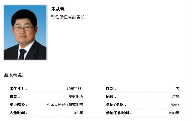 到中國黨政領導干部資料庫查詢 朱從玖同志簡歷