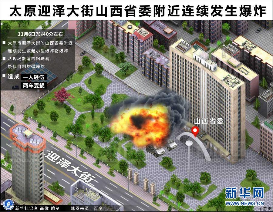 （圖表）[突發事件·山西省委爆炸]太原迎澤大街山西省委附近連續發生爆炸 