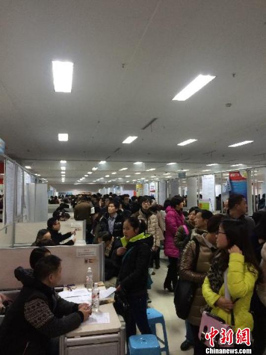杭州人才市場舉行馬年首場招聘會雖遇降雪仍火爆
