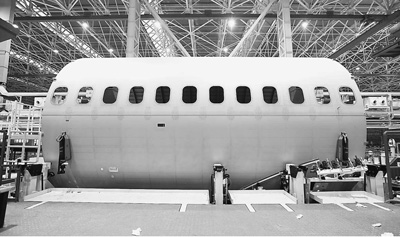 C919大型客機前機身大部段一瞥。