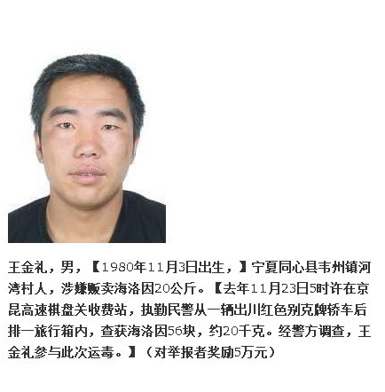 公安部懸賞通緝7大毒販 最高獎勵10萬（組圖）