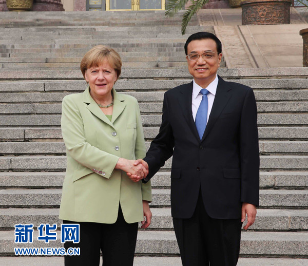 7月7日，中國國務院總理李克強在北京人民大會堂同德國總理默克爾舉行會談。 新華社記者 劉衛兵 攝 