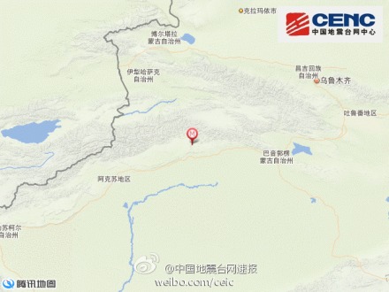 新疆庫車縣發(fā)生3.0級地震震源深度5千米