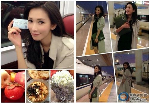 林志玲高鐵站坐車露嬌笑粉絲高呼：一起搭（圖）