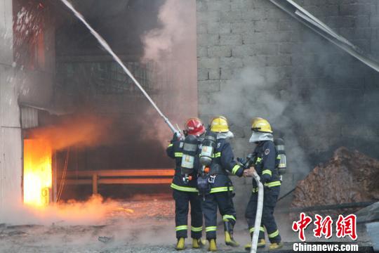 浙江麗水一海綿制品廠突發(fā)大火燒了2000平米廠房