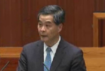 梁振英發表施政報告稱機遇當前要作出抉擇