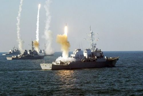 資料圖：美軍宙斯盾艦群齊射
