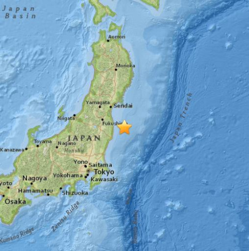 日本東部沿海發生5.1級地震震源深度40.3公里