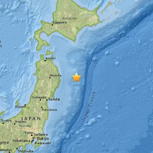 日本東部海域發生5.5級地震震源深度26.1公里