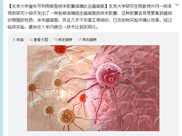 東京大學宣布可利用新型納米膠囊準確攻擊癌細胞