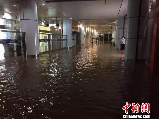 暴雨突襲浙江義烏致機場被淹航班一度被取消