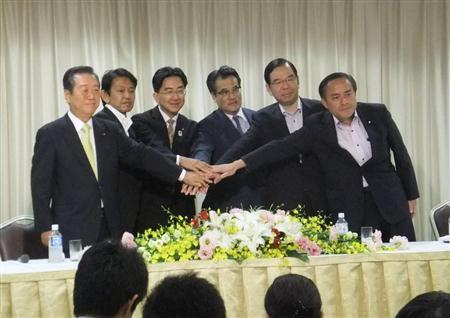 日本五大在野黨黨首開記者會攜手阻止安保法案
