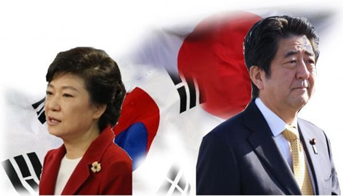 資料圖：樸槿惠與安倍（右）。