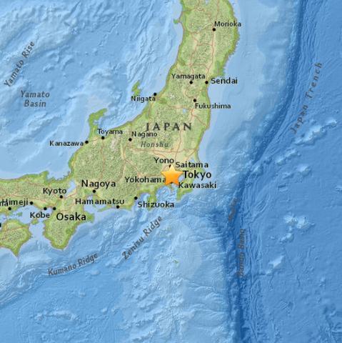 日本神奈川縣東部發生4.8級地震未引發海嘯