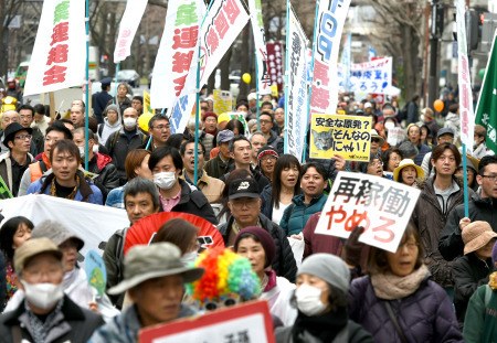 日本反核民眾游行。