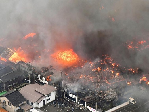 日本新澙縣特大火災140棟房屋燒毀幸無人員死亡
