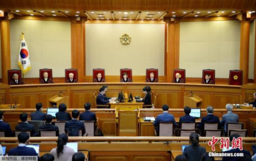 韓國總統彈劾案庭審現場