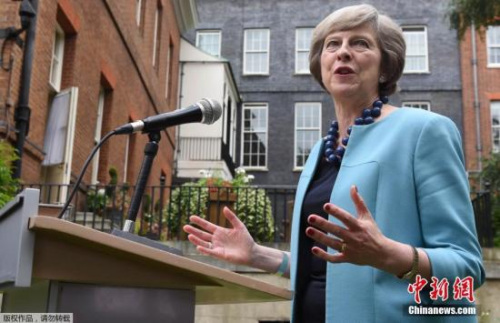 資料圖：英國首相特雷莎-梅。