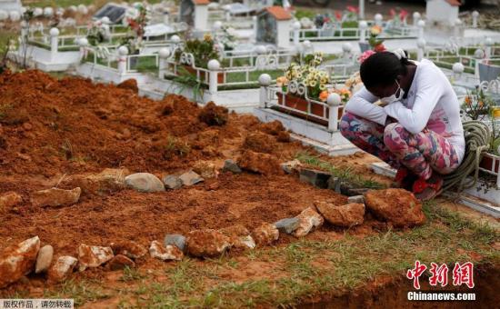當地時間4月3日，哥倫比亞南部莫科阿泥石流遇難者的遺體于當日下葬，家屬和朋友痛哭哀悼。