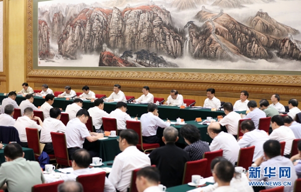 8月17日,中共中央總書記、國家主席、中央軍委主席習近平在北京出席推進“一帶一路”建設工作座談會并發表重要講話。 新華社記者蘭紅光攝