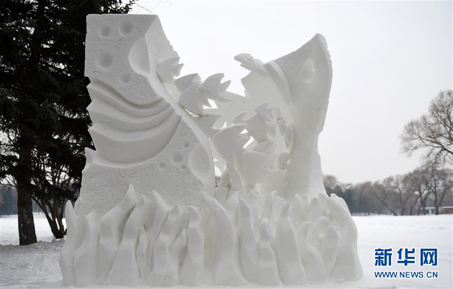（文化）（1）全國(guó)大學(xué)生雪雕比賽落幕