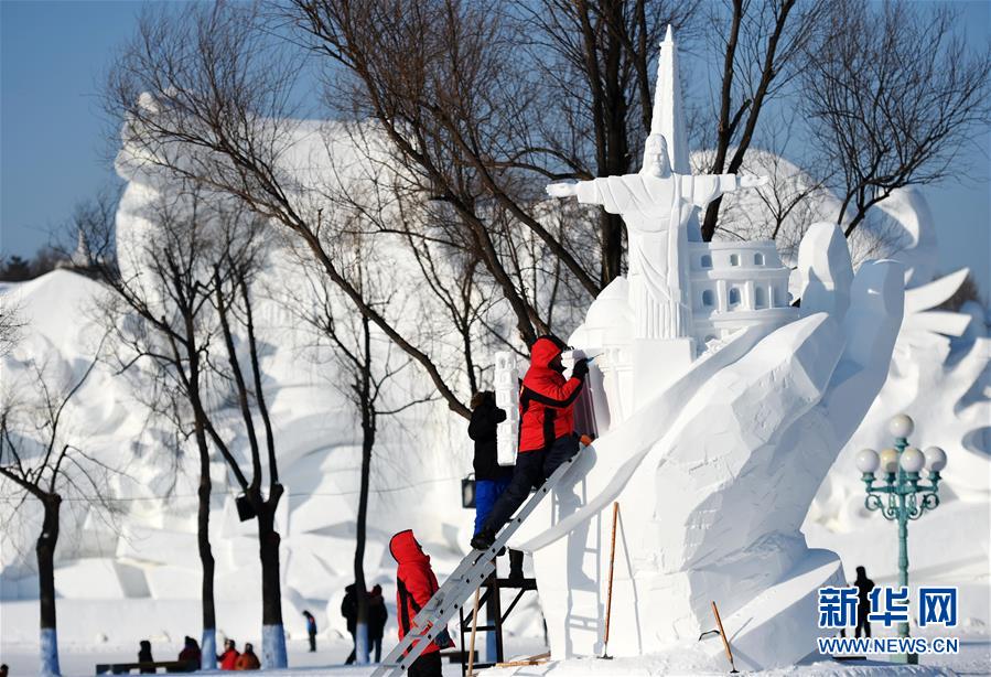 （文化）（5）國際雪雕比賽忙 