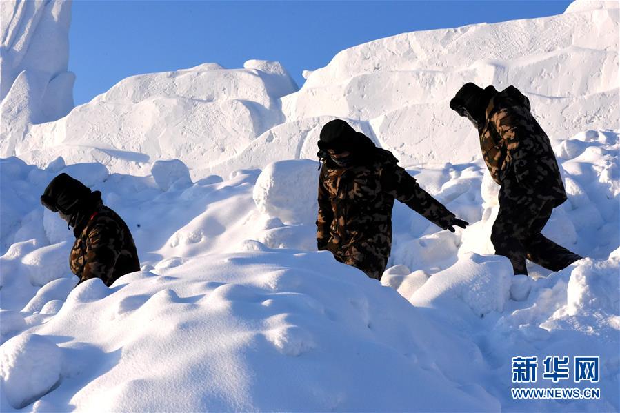 #（社會）（3）堅守在嚴冬——漠河邊防官兵極寒天氣徒步巡邊