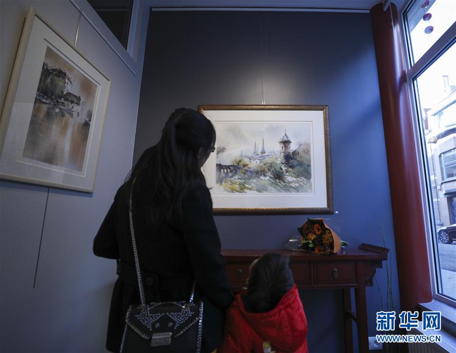 （XHDW）（3）中國旅比畫家曹培安在布魯塞爾舉行美術(shù)展