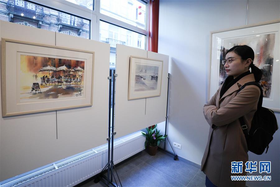 （XHDW）（2）中國旅比畫家曹培安在布魯塞爾舉行美術(shù)展