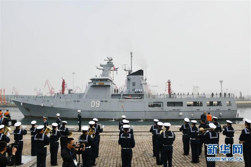 (人民海軍70年)(2)來華參加多國海軍活動的外國軍艦抵達青島