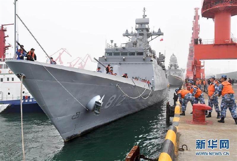 (人民海軍70年)(4)來華參加多國海軍活動的外國軍艦抵達青島