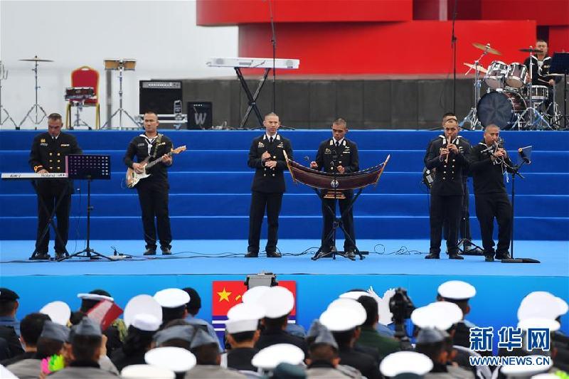 (人民海軍70年)(7)慶祝人民海軍成立70周年多國海軍活動聯(lián)合軍樂展示舉行