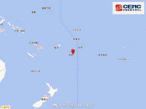 湯加群島發生6.2級地震震源深度10千米