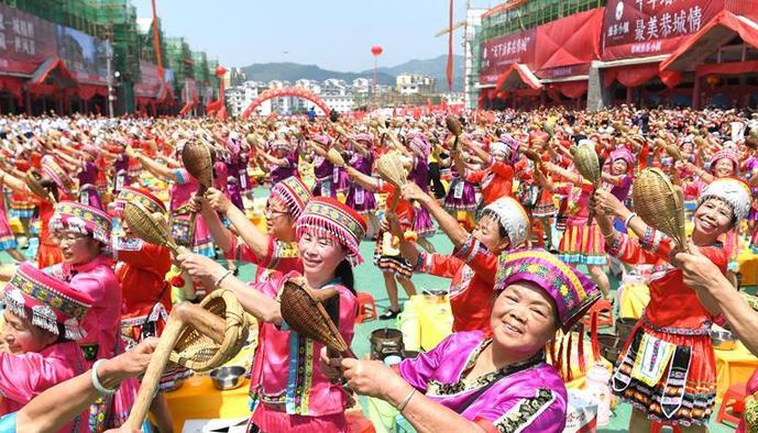 （社會）（5）廣西恭城2019人打油茶創造吉尼斯世界紀錄