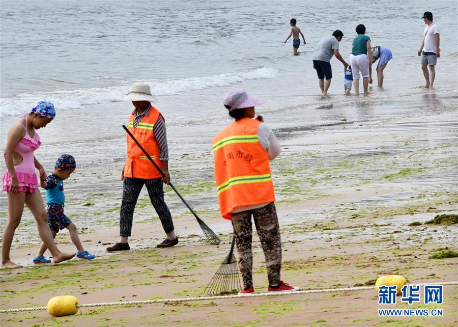 （社會(huì)）（2）青島：清理海灘迎客來(lái)