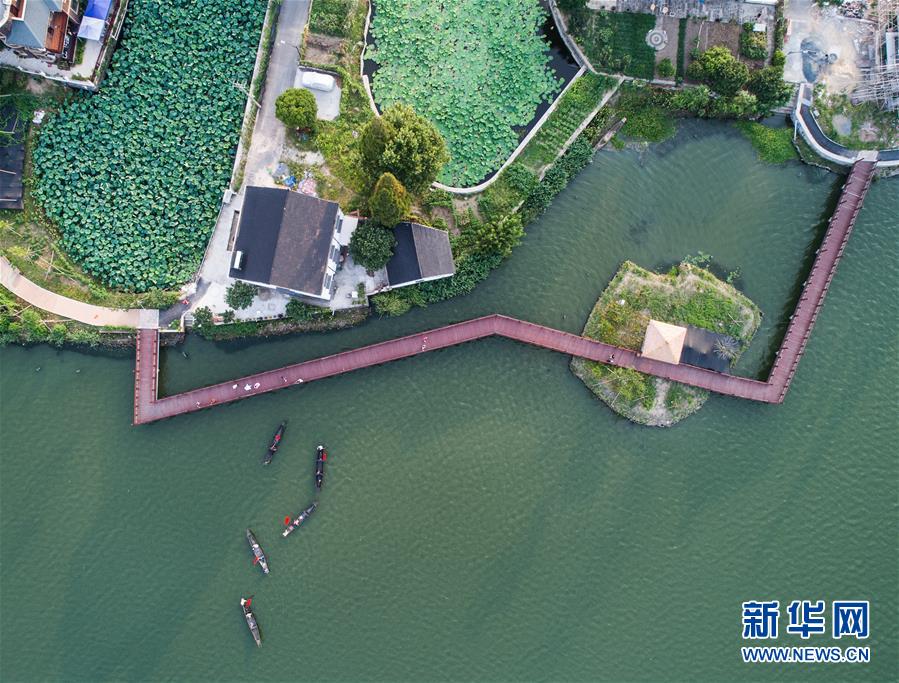 (美麗中國)(9)水上景觀棧道扮靚江南水鄉古鎮