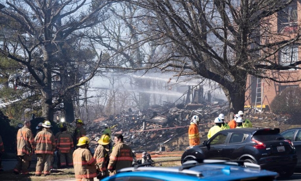 美國馬里蘭州一公寓樓爆炸起火致5人重傷(高清組圖)