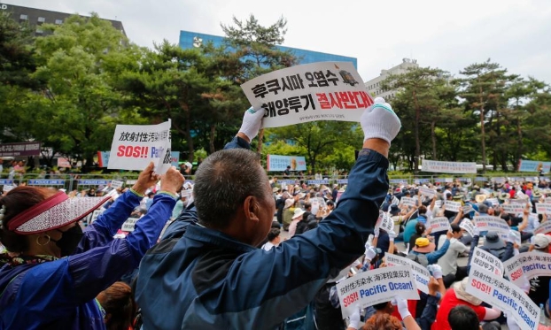 數(shù)千名韓國(guó)漁民集會(huì)反對(duì)日本核污染水排海（高清組圖）